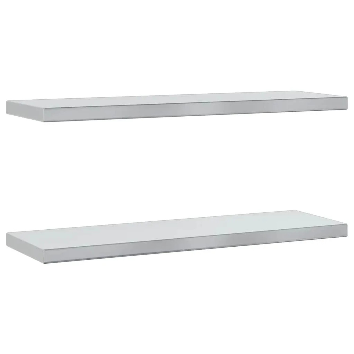 vidaXL Wandregale 2 Stk 75x23,5x3 cm Silbern Edelstahl 30283