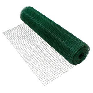 Grüner Volierendraht auf Rolle, engmaschig, aus verzinktem Stahl mit PVC-Ummantelung für Zaunbau & Kleintiergehege.