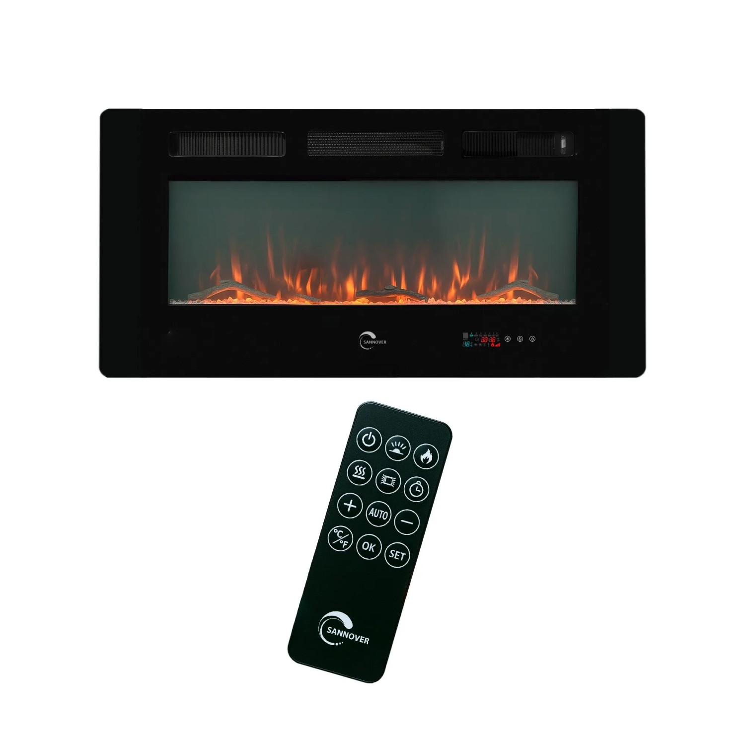 Sannover Elektrokamin mit LED-Flammeneffekt Valtaia Plat 2000 W 102 cm günstig online kaufen