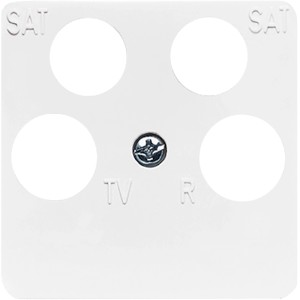 BJ Reflex SI 4-Loch Abdeckung Alpinweiß für Antennendosen.