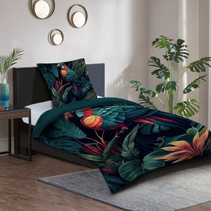 SANILO Bettwäsche Exotic mit Papageien- und Pflanzenmuster, 2-teilig.