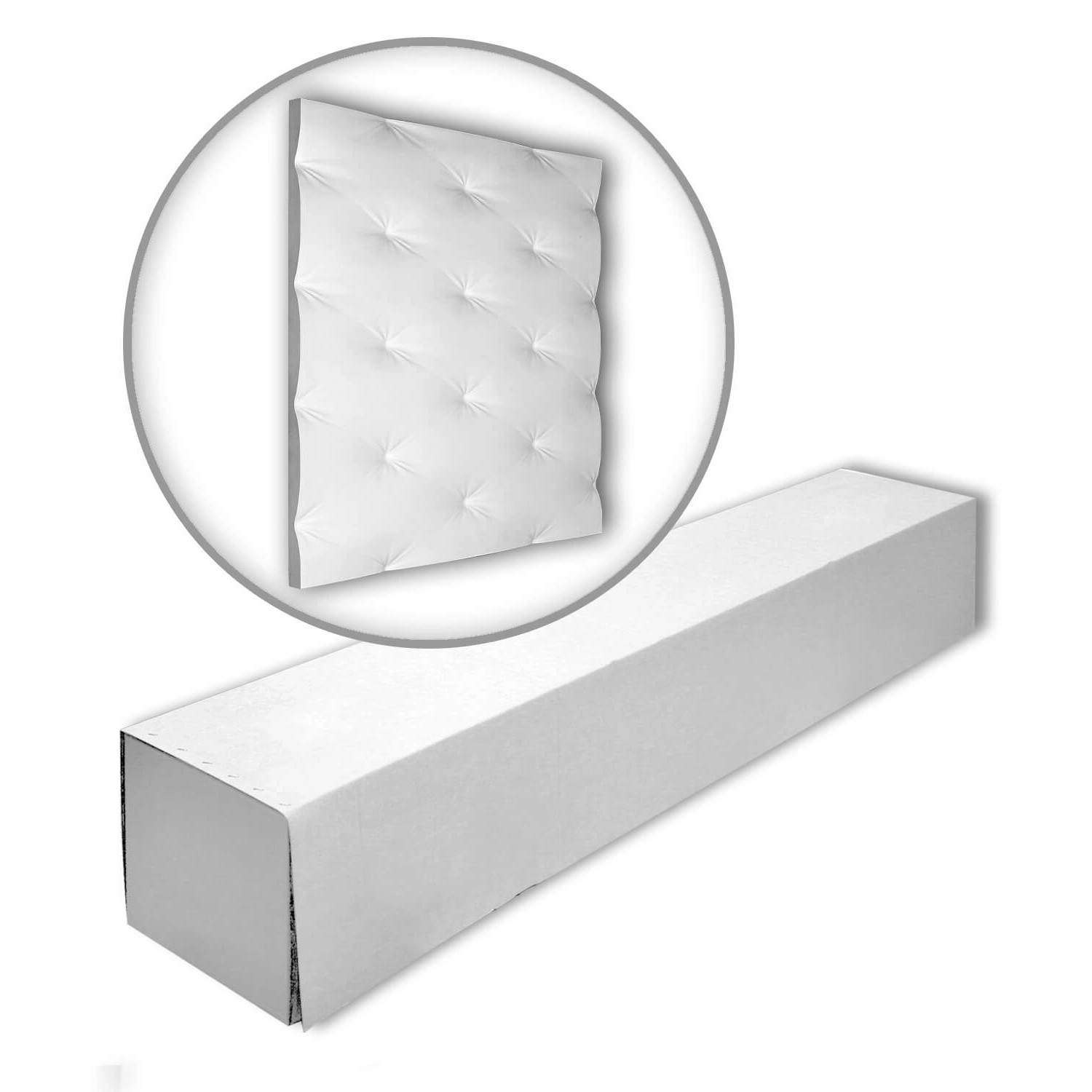 PROFHOME 159004-Box 3D Wandpaneele 1 Karton Set mit 4 Paneelen 1,44 m2 Weiß