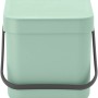 Brabantia Abfallbehälter Sort & Go, 6 l, Grün, mit Tragegriff.