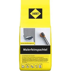 Gelber Sack Sakret Malerfeinspachtel 5 kg für glatte Wände & Decken.