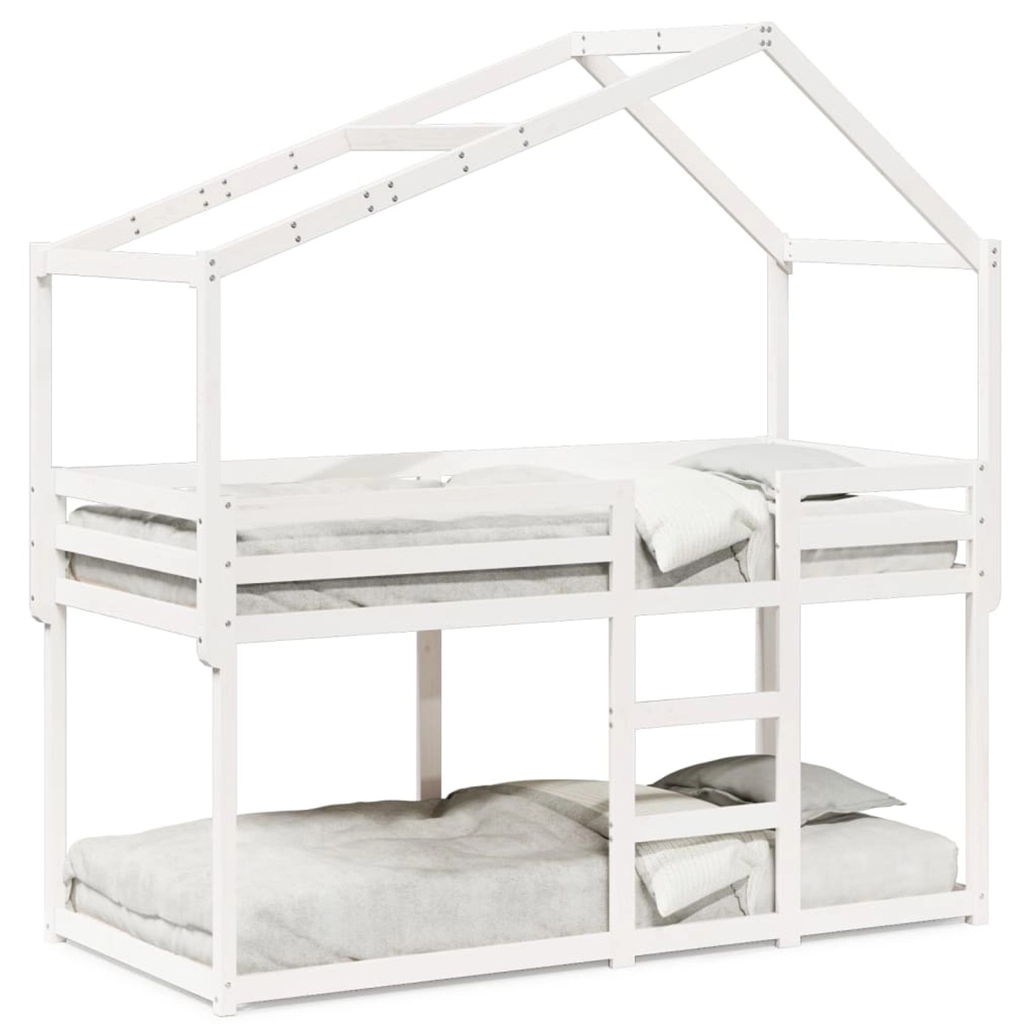 vidaXL Etagenbett mit Dach Weiß 90x190 cm Massivholz Kiefer2104768 günstig online kaufen