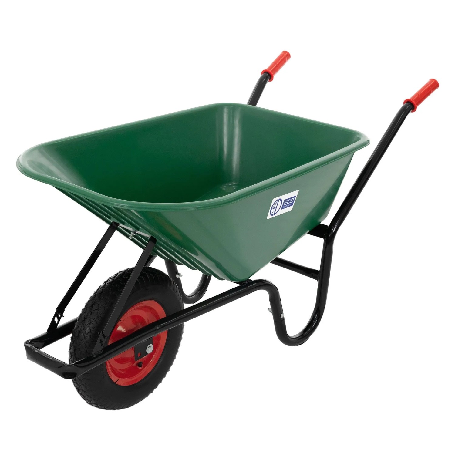 ECD Germany Gartenschubkarre 100 Liter Grün PP-Mulde Luftrad