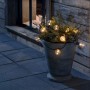 Konstsmide LED-Biergartenkette mit 10 klaren Leuchtmitteln im Topf, für stimmungsvolle Außenbeleuchtung.