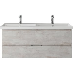 Pelipal Waschbeckenunterschrank Serie 4035, hellgrau, 116 cm breit, mit zwei Schubladen.