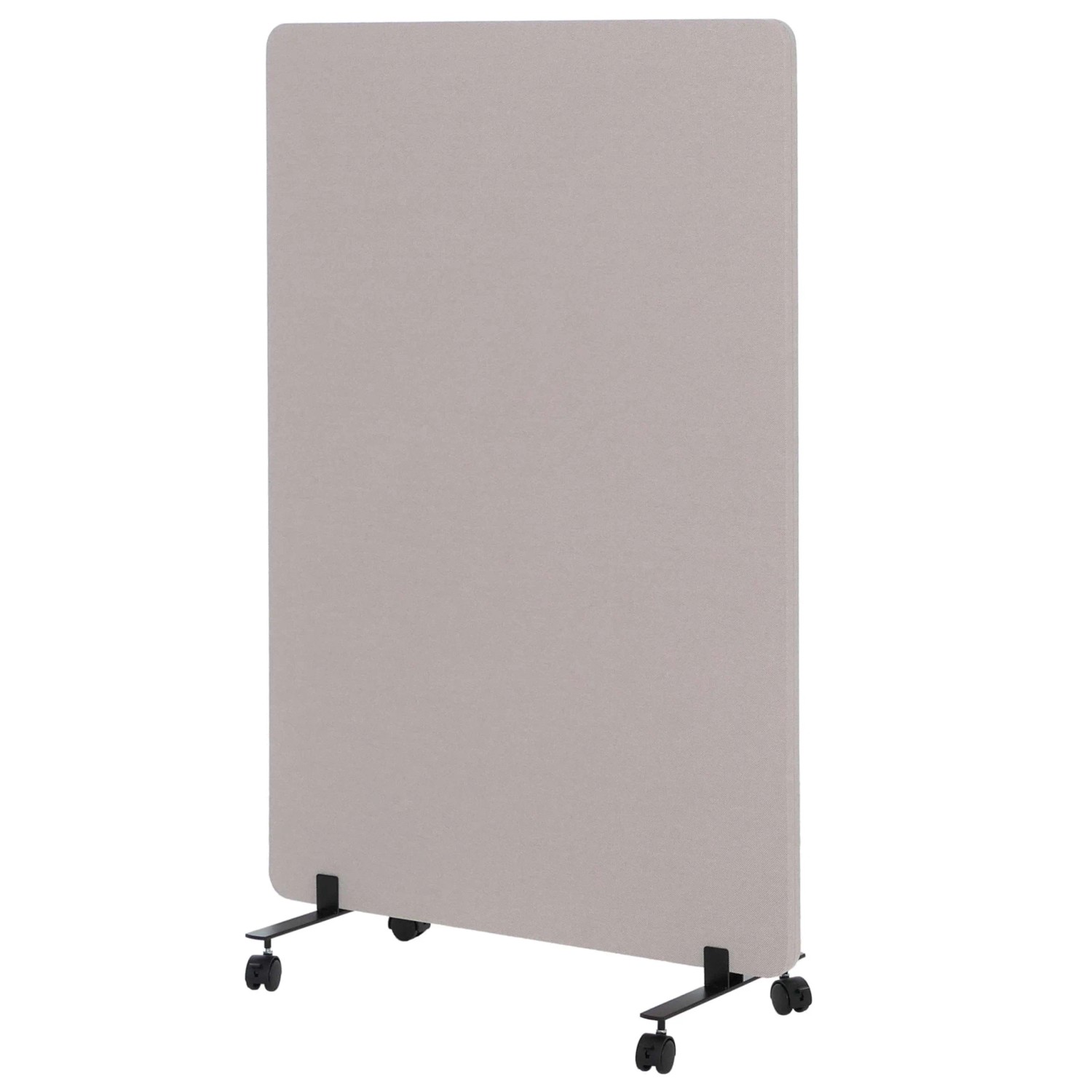 MCW Akustik-Trennwand G77 Doppelwandig Rollbar Textil 127x80cm Beige