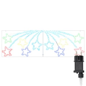 Mehrfarbiger LED Weihnachtsstern (180x57cm) für festliche Dekoration.