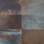 Matte Keramik Wandfliesen 20x40 cm in Terracotta-Blau Farbmischung mit rissiger Textur. Ideal für Bad, Küche, Flur.