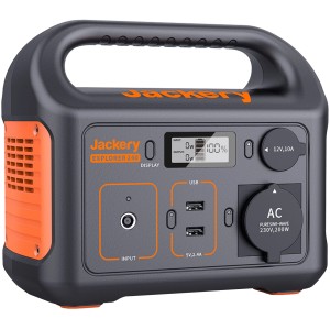 Jackery Powerstation Explorer 240 EU: Mobile Powerstation mit USB, AC-Anschluss und Display.