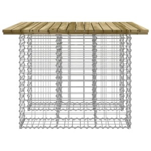 DELUKE Gartenbank Gabionen TELLE Aus Stahl 100x102x72cm Kiefernholz Braun 25cm Gabionenbreite Gabionenbank Gabionengitter Ziergabione