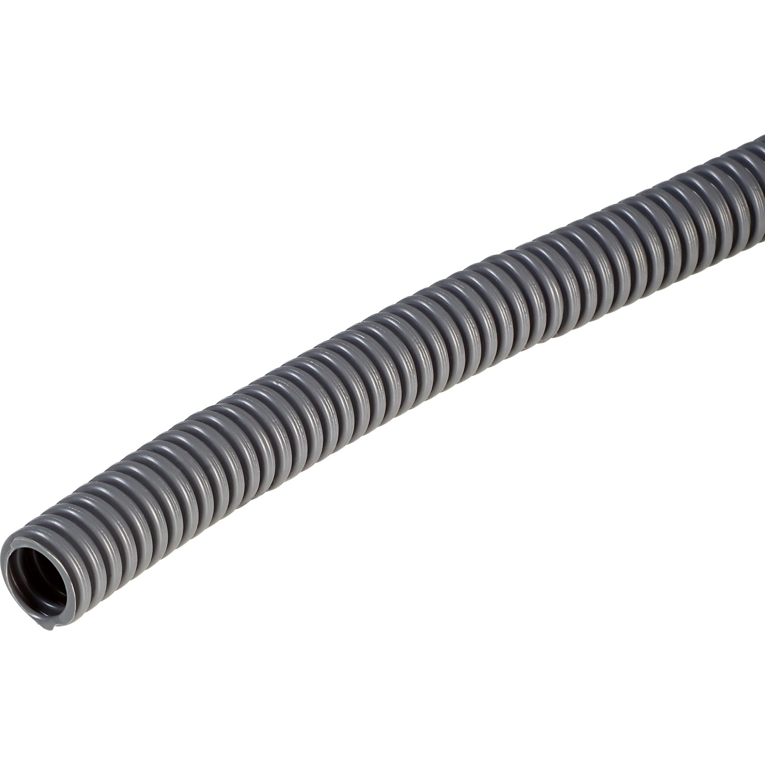 Flexibles, dunkelgraues EN 20 Panzer-Isolierrohr, 25 m lang, für Auf-, In- und Unterputzmontage.