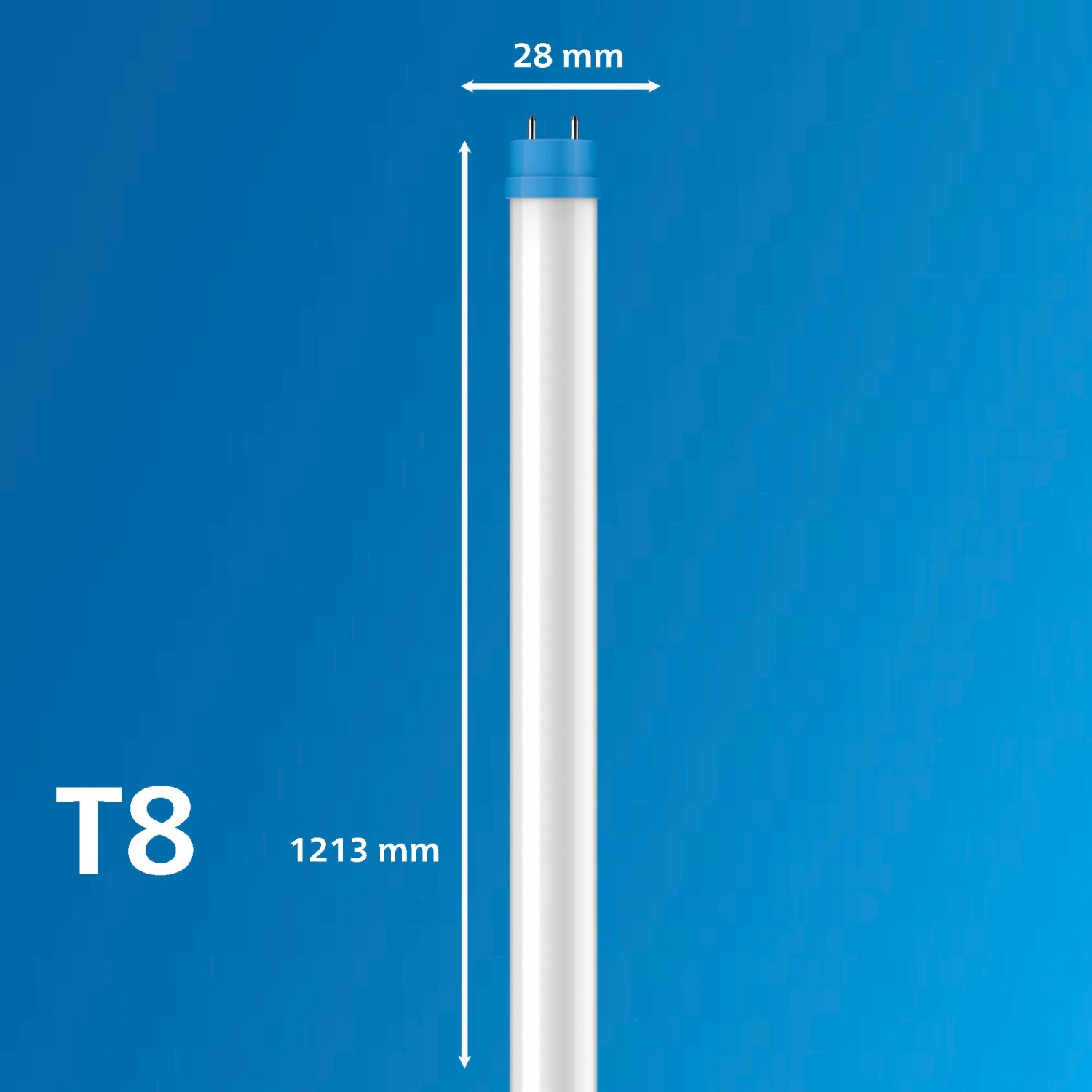 Philips LED Röhre T8, 1200mm, kaltweißes Licht für Arbeitsbereiche.