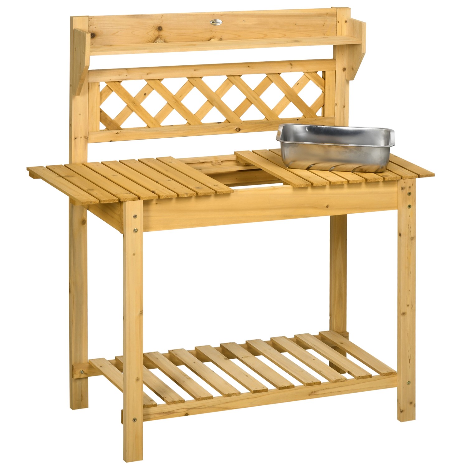 Outsunny Pflanztisch Tannenholz Braun 92L x 45B x 120H cm günstig online kaufen
