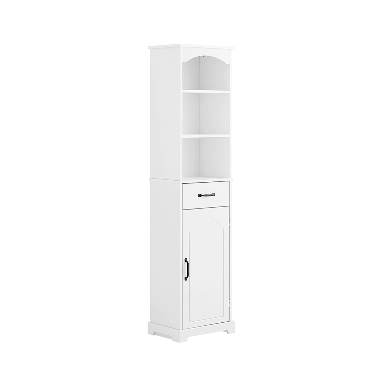 SoBuy Badezimmerschrank Hochschrank Badregal mit 4 Einlegeböden Weiß 42x172 günstig online kaufen
