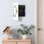 Banjado Schlüsselkasten Edelstahl mit Aquarell Blumenring Motiv, geöffnet an Wand montiert.