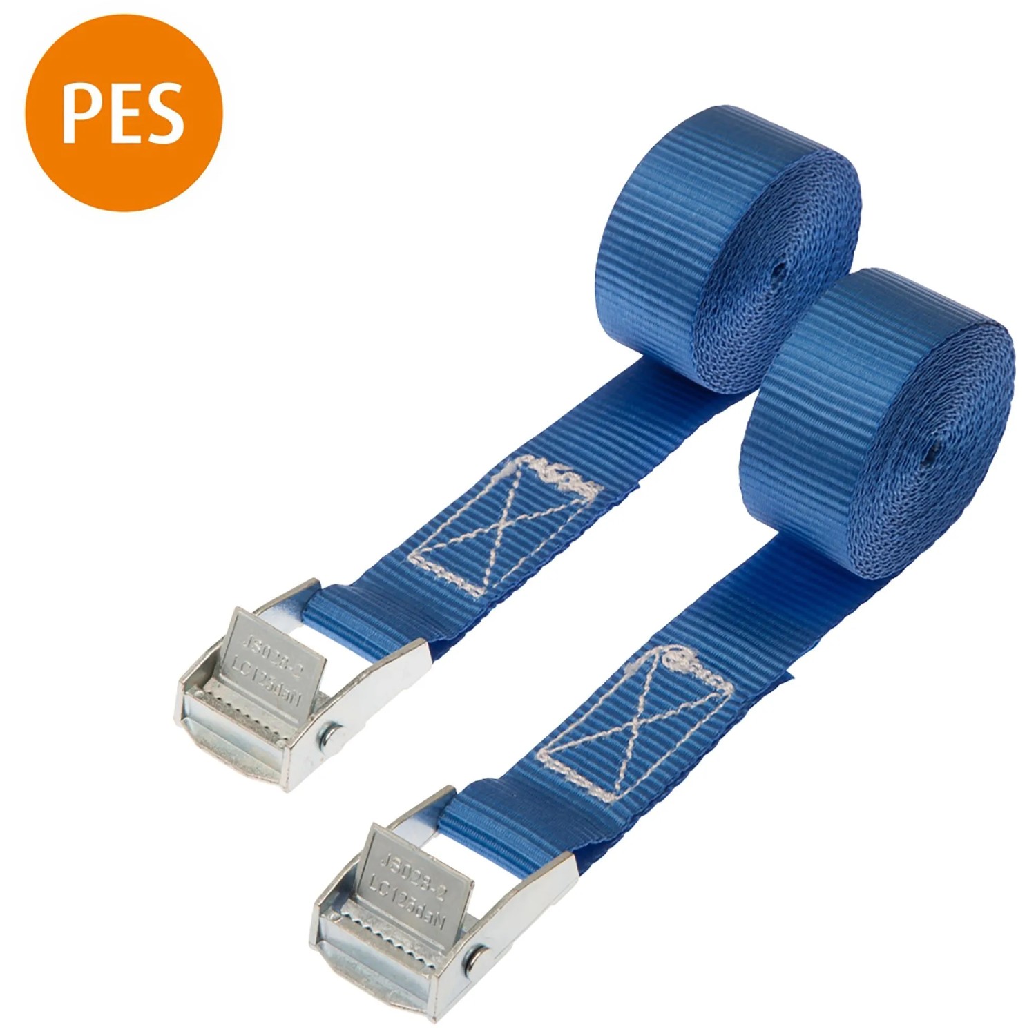 Conacord Spanngurt PES Klemmschloss 25 mm Länge 2,5 m Blau 2er Pack