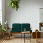 Wohnzimmer mit grauer Marburg Vliestapete Celsius mit Silber-Effekt.