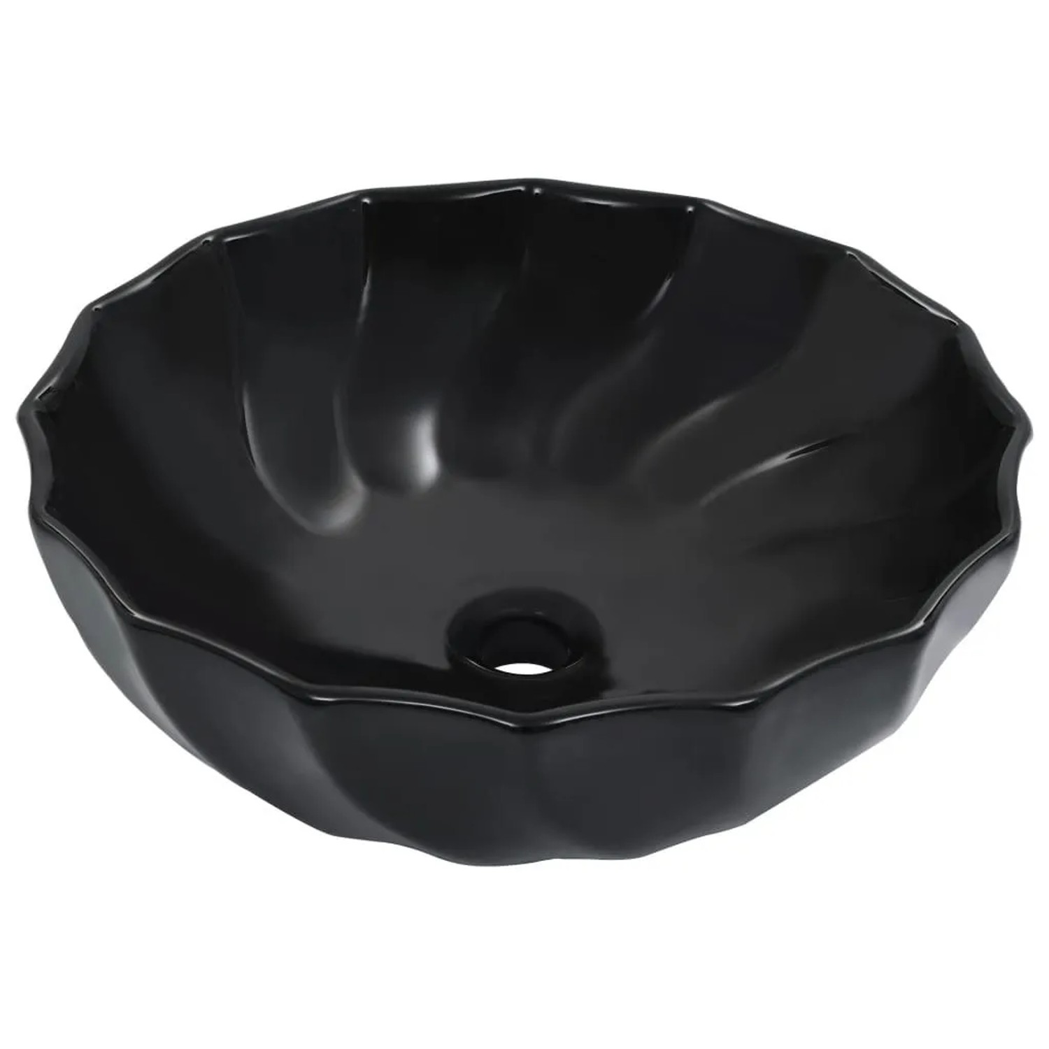 vidaXL Waschbecken 46 x 17 cm Keramik Schwarz 143922 günstig online kaufen