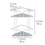 WENKO Eckregal Termoli, Edelstahl, 2 Etagen, zur Bad-Aufbewahrung in der Ecke, Maße 28x35x15,5 cm.