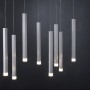 Moderne LED-Pendelleuchte Bruno mit 10 Aluminium-Leuchten, schlankes Design.