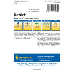 Samentüte Kiepenkerl Profi-Line Rettich Lorenz F1-Hybride.