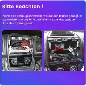 Fahrzeug-Dashboard mit offener Radio-Schnittstelle und Verkabelung. Prüfen Sie die Kompatibilität für Junsun Autoradio Installation.