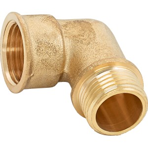 Gewinde-Winkel aus Messing, 18,6 mm x 21 mm, für Wasser- und Heizungsinstallationen.