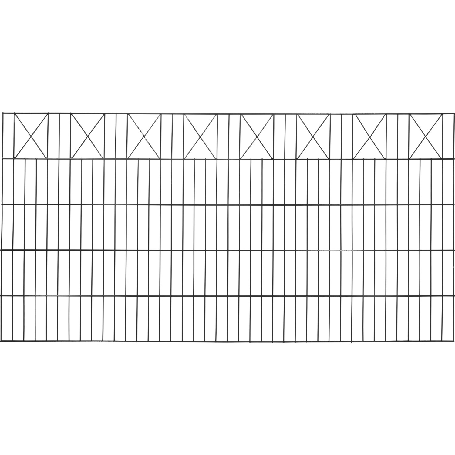 Dekor-Doppelstabmattenzaun X-Reihe Anthrazit 100 x 200 cm