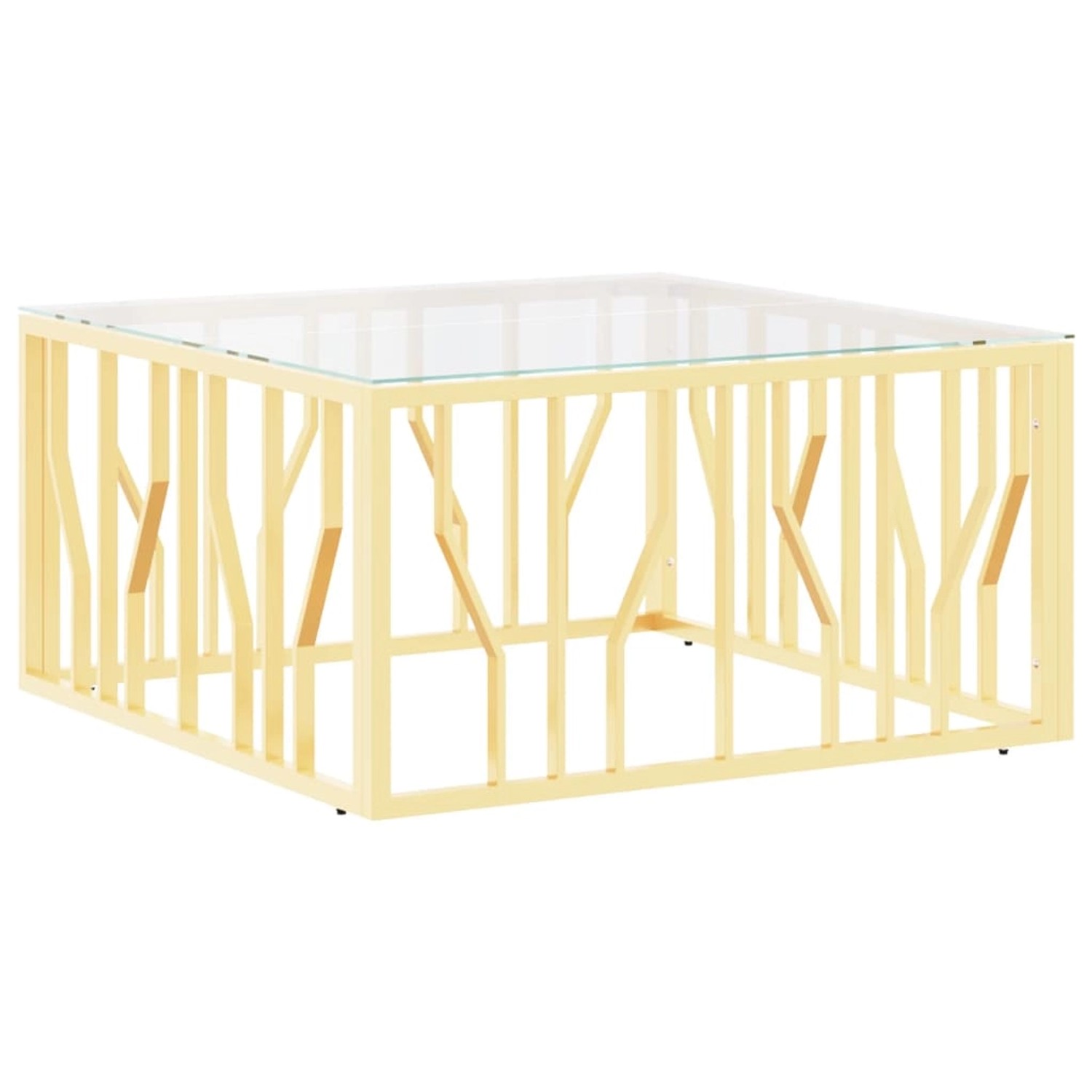 vidaXL Couchtisch Golden 80x80x40 cm Edelstahl und Glas Modell 3 günstig online kaufen