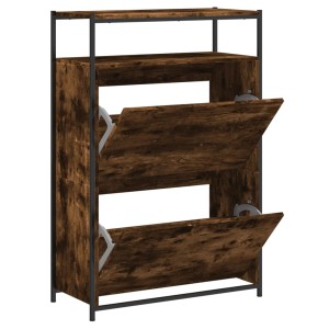 vidaXL Schuhschrank Räuchereiche 75x34x112 cm Holzwerkstoff 840036