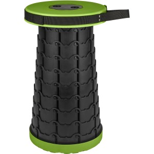 Faltbarer, höhenverstellbarer Campinghocker Calima, grün/schwarz, ideal für Camping.