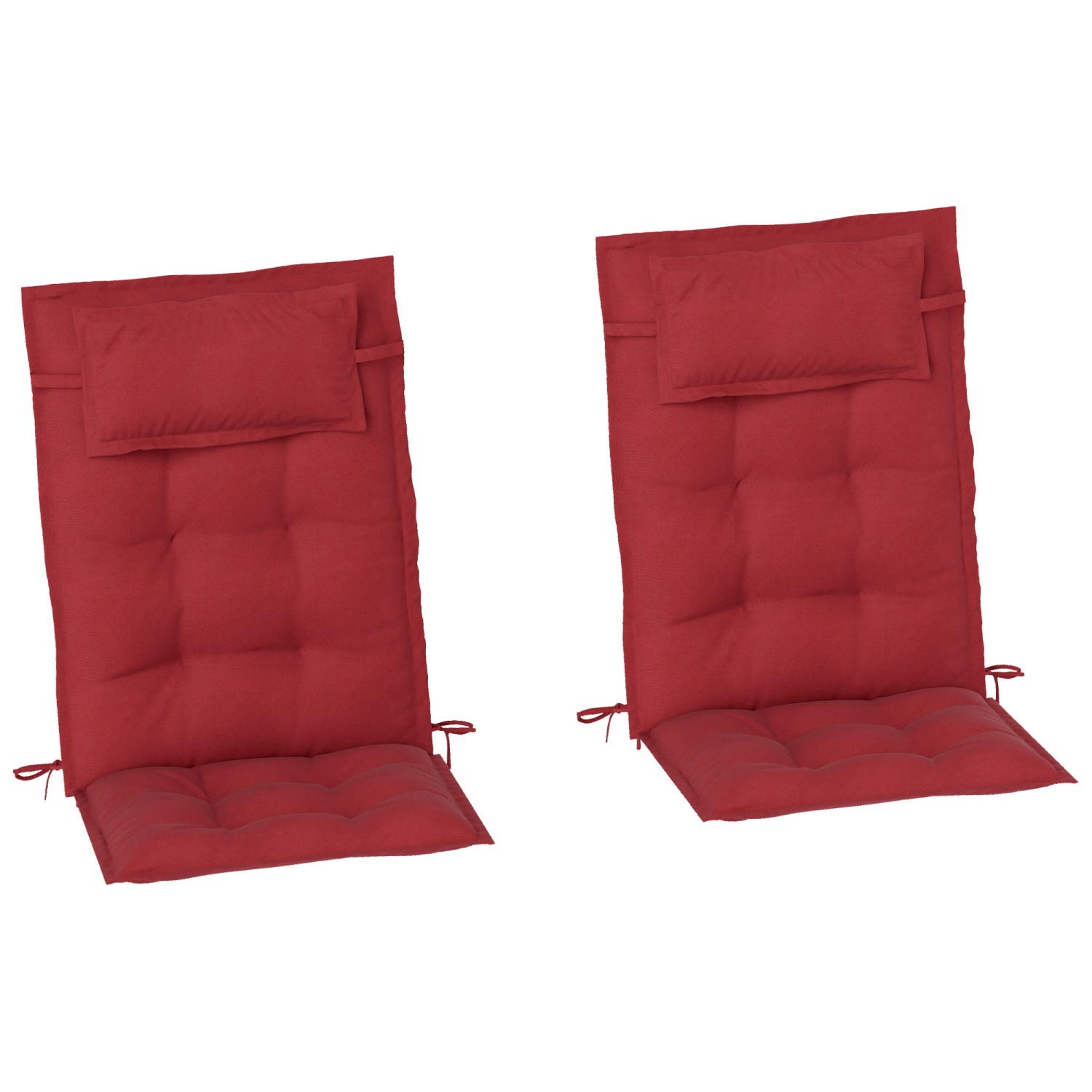 Outsunny Sitzkissen-Set für Draußen Polyester Weinrot 116L x 50B x 5H cm günstig online kaufen