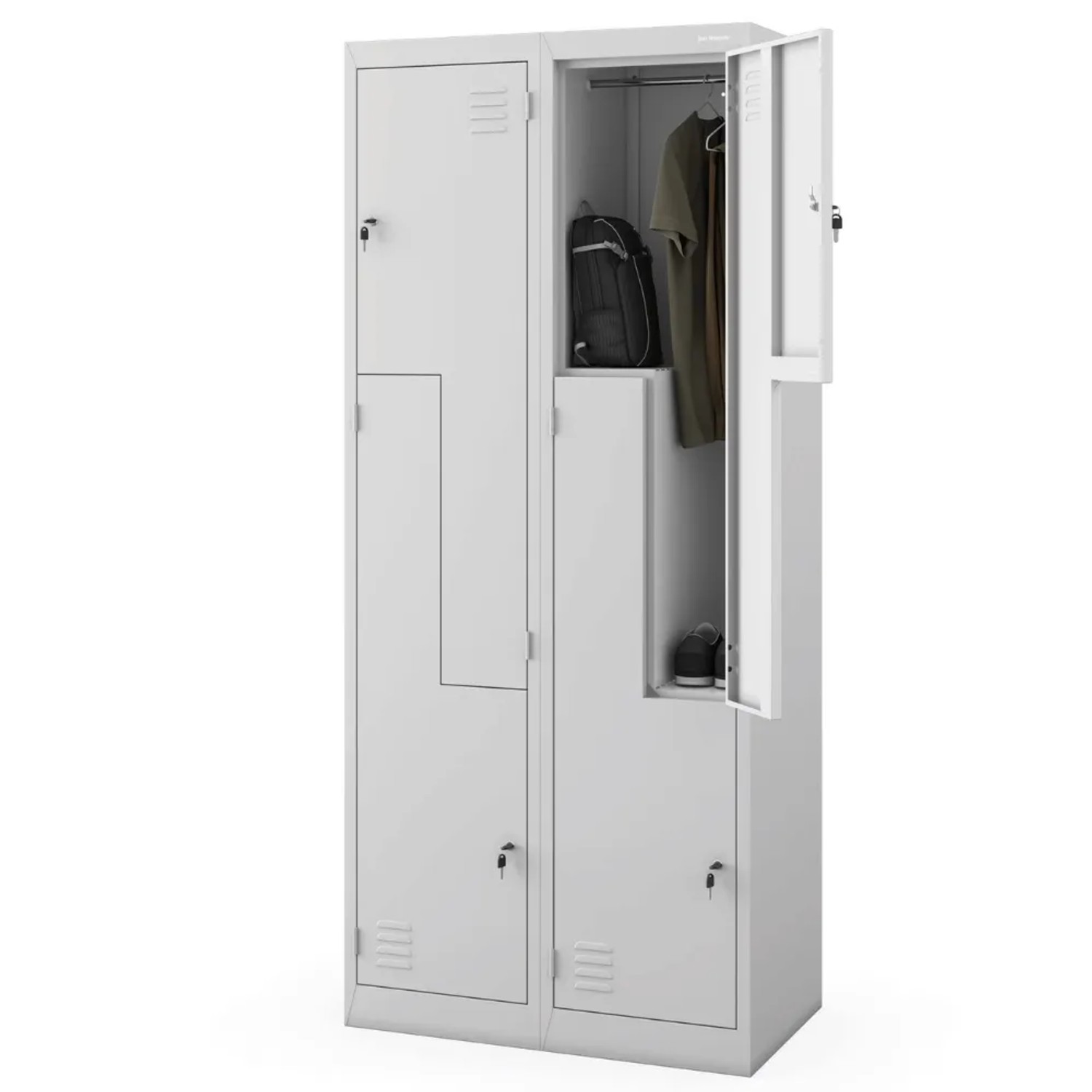 JAN NOWAK Umkleideschrank Spind JULIA 4 Abteile 185 x 80 x 45 cm Stahl