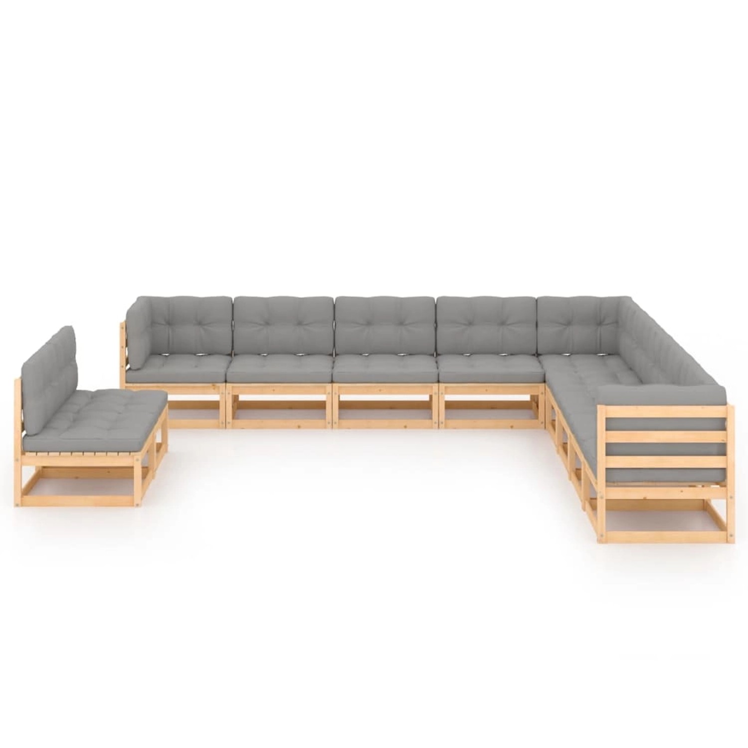 11-tlg. Garten-lounge-set Mit Kissen Kiefer Massivholz günstig online kaufen