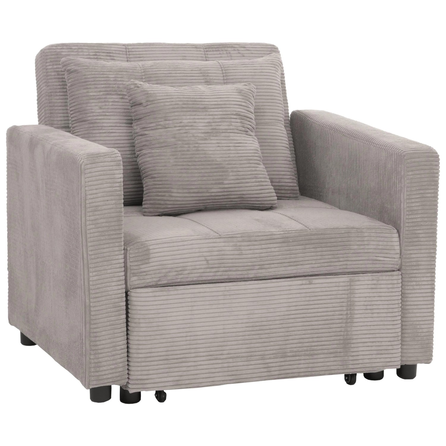 MCW Schlafsessel L90 Hellgrau Stoff/Textil Cord