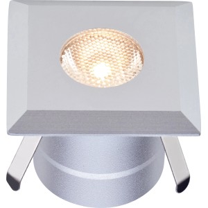 Eckige, silberne LED Bodeneinbauleuchte Budoni (5er-Set) aus Aluminium für den Garten.