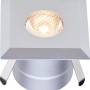 Eckige, silberne LED Bodeneinbauleuchte Budoni (5er-Set) aus Aluminium für den Garten.