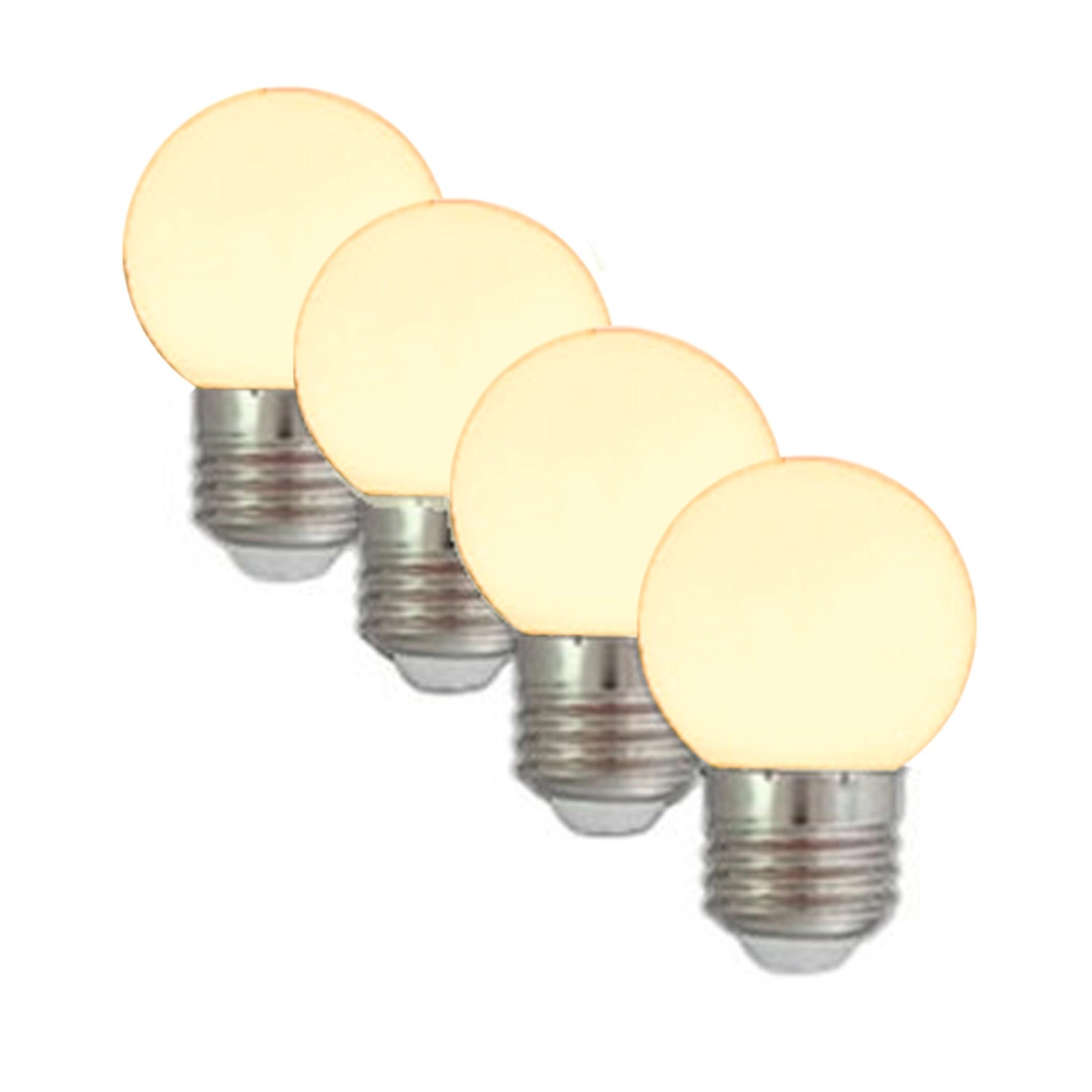 Warmweiße E27 LED Kugellampen für Satisfire Illu-Partylichterkette, Weihnachtsbeleuchtung.