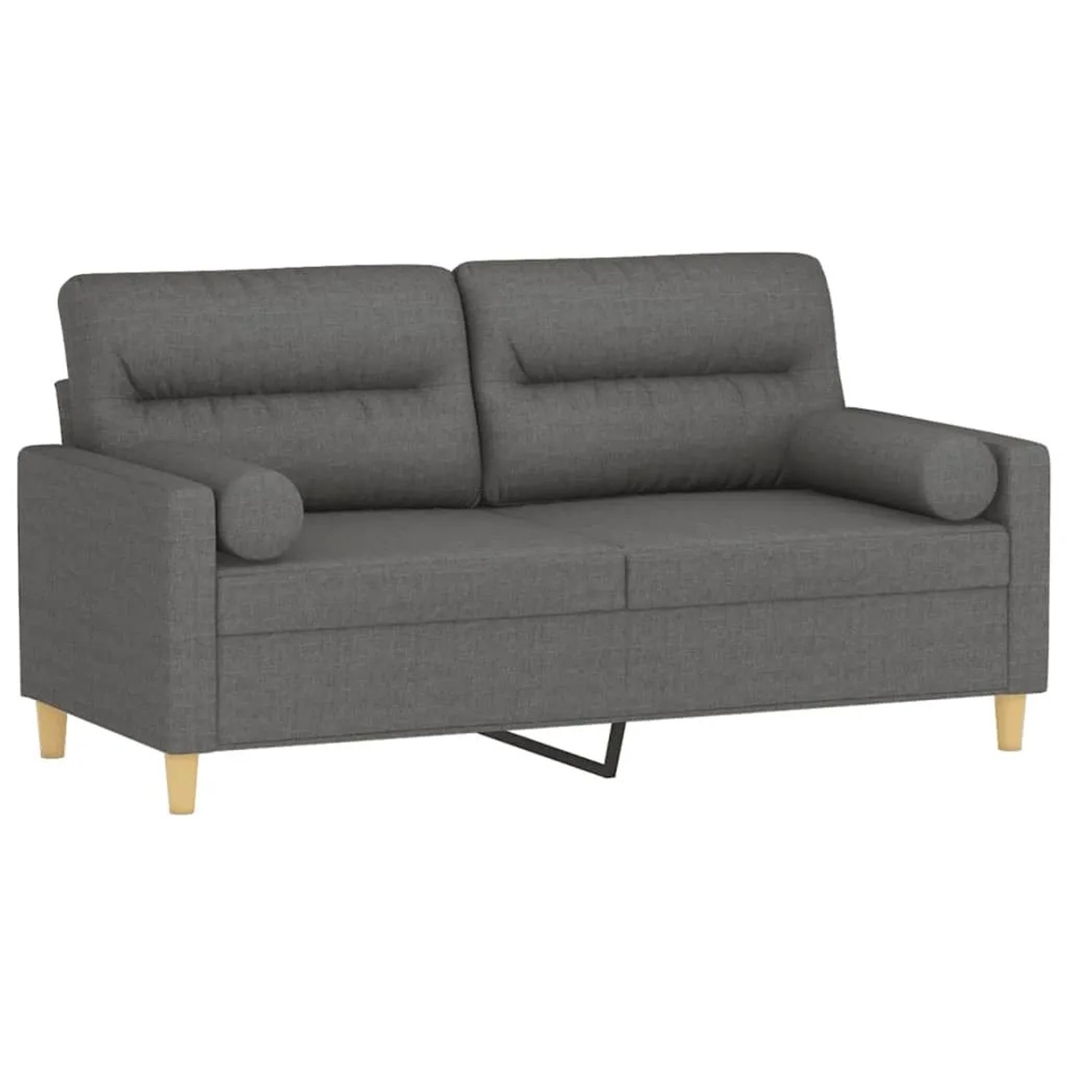 vidaXL 2-Sitzer-Sofa mit Zierkissen Dunkelgrau 140 cm Stoff 3200822 günstig online kaufen