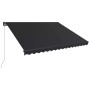Manuelle Markise 450x300 cm in Anthrazit mit LED-Beleuchtung und Kurbel. Ideal für Terrasse & Balkon.