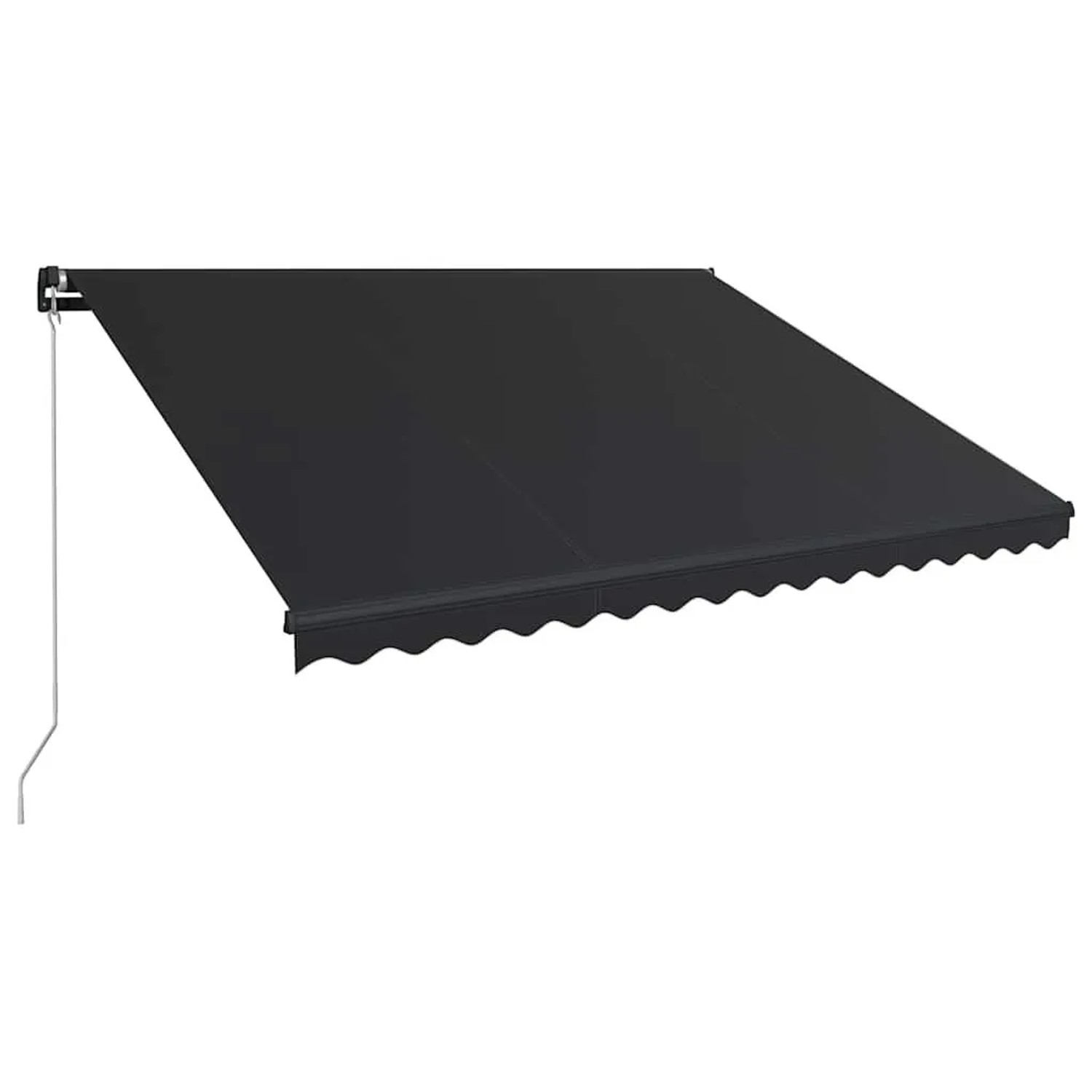 Manuelle Markise 450x300 cm in Anthrazit mit LED-Beleuchtung und Kurbel. Ideal für Terrasse & Balkon.
