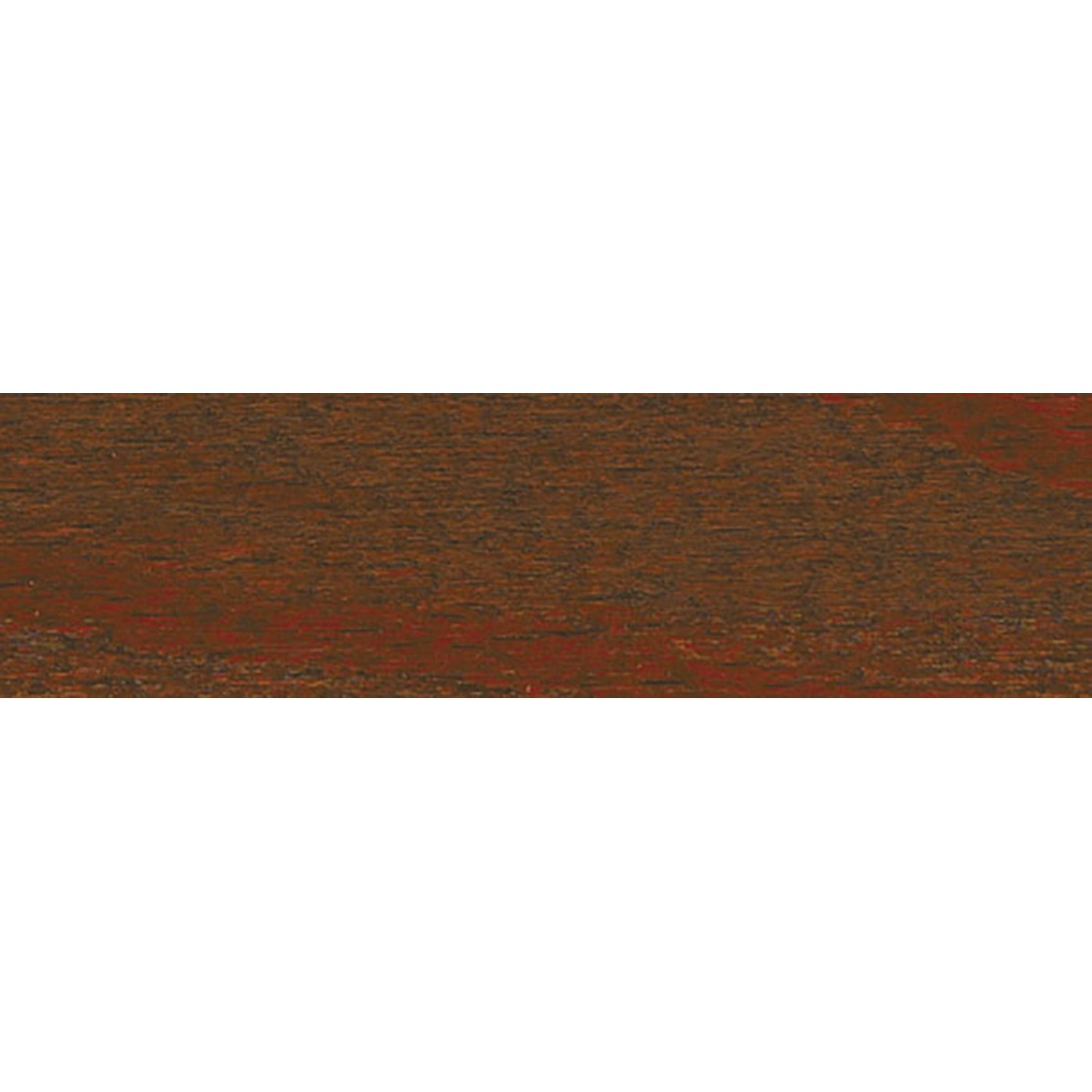 Holzstück, gebeizt mit Clou Pulverbeize Nussbaum Mittel, Farbton Nussbaum.