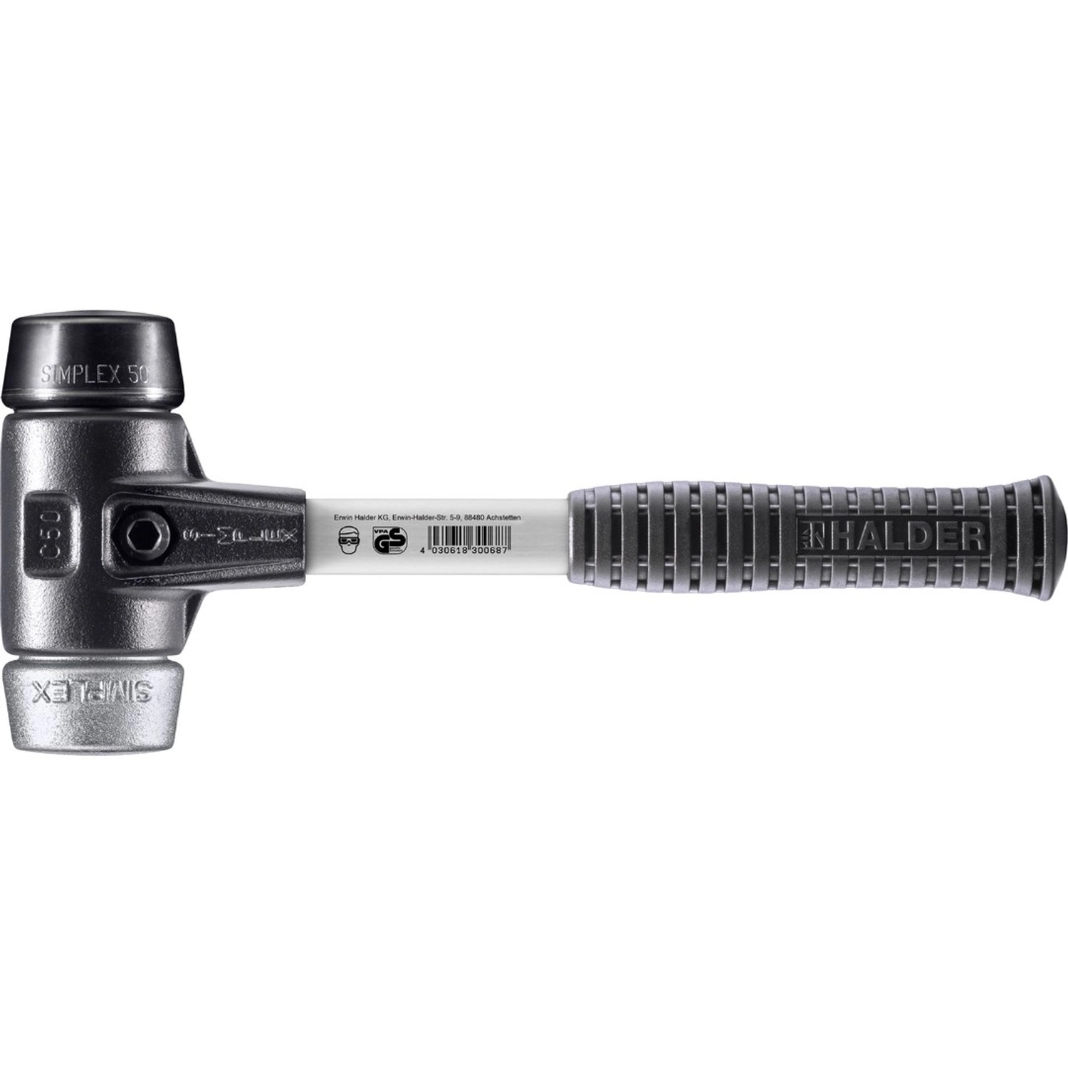Halder Simplex Schonhammer Ø 50 mm Gummi Schwarz   Weichmetall mit Verstärk günstig online kaufen