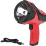 Eufab LED Handscheinwerfer (3W) in Rot/Schwarz mit USB-Ladekabel. Ideal für Auto & Freizeit.