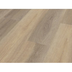 Detailaufnahme: Vinylboden Eiche Naturgrau mit Klick-System und Holzoptik.