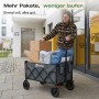 Sekey Bollerwagen faltbar, grau, beladen mit Paketen. Ideal für Camping & Transport.