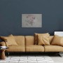 Wandbild Skandinavisch Blumen in Pastellfarben, Leinwandbild 90x60 cm für Wohnzimmer und Küche.